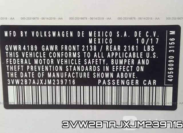 3VW2B7AJXJM239716 фото 10