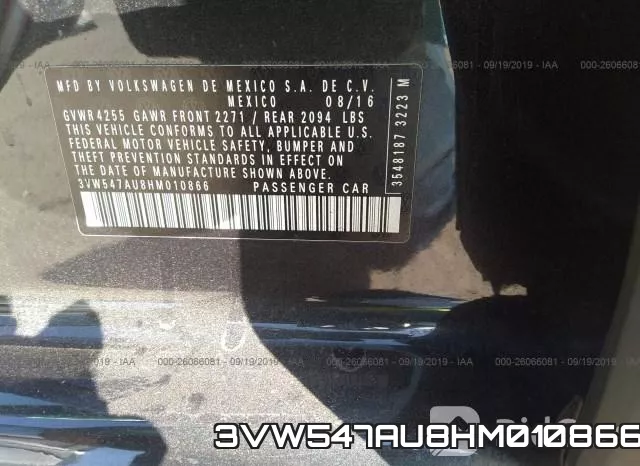 3VW547AU8HM010866 фото 10