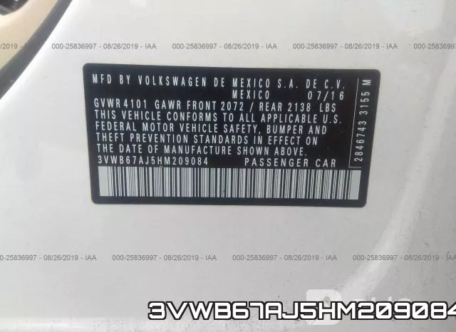 3VWB67AJ5HM209084 фото 10