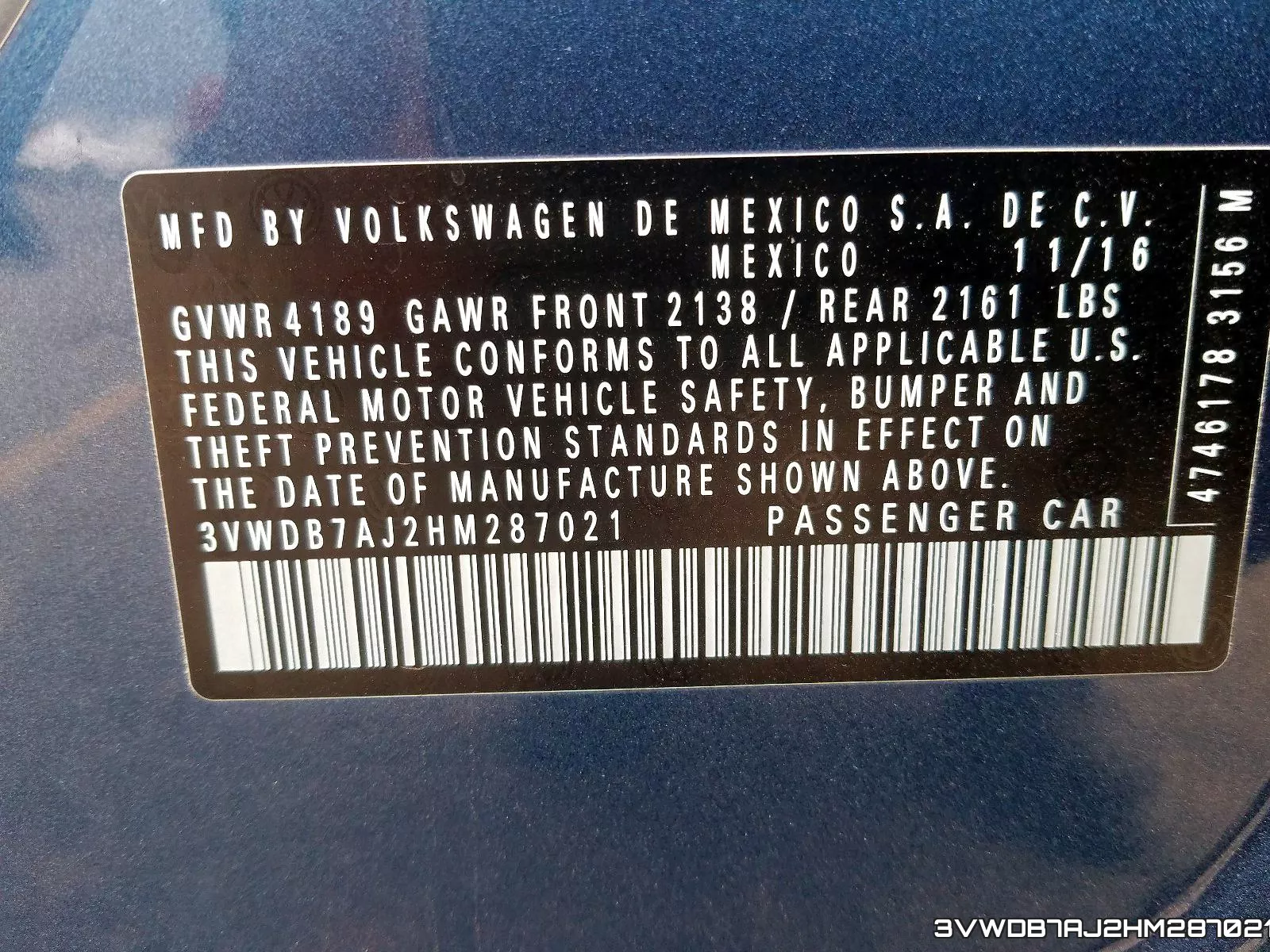 3VWDB7AJ2HM287021 фото 2