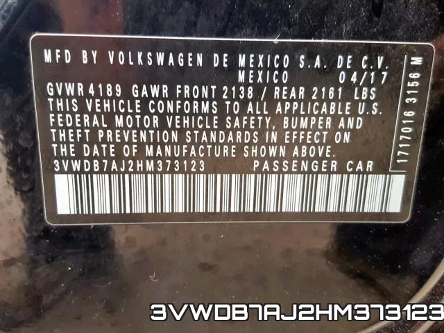 3VWDB7AJ2HM373123 фото 2