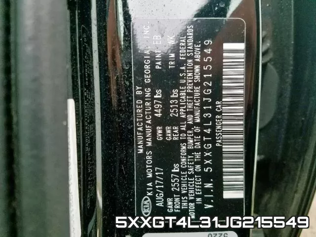 5XXGT4L31JG215549 фото 2