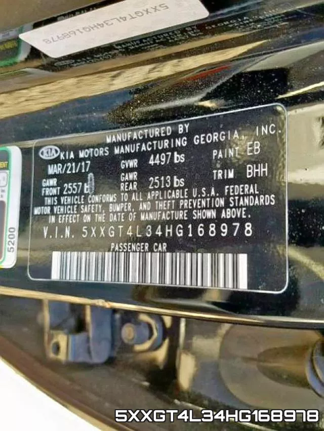 5XXGT4L34HG168978 фото 2