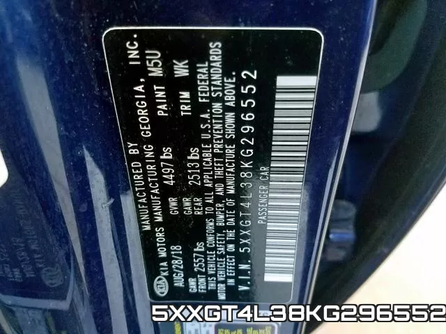 5XXGT4L38KG296552 фото 2
