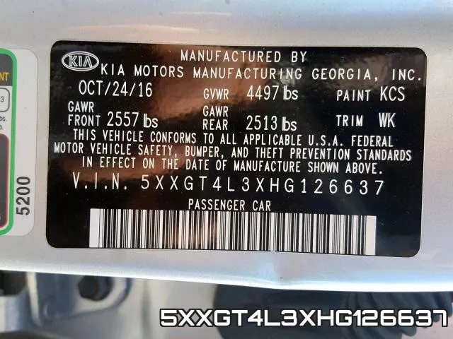 5XXGT4L3XHG126637 фото 2