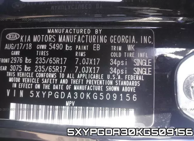 5XYPGDA30KG509156 фото 10