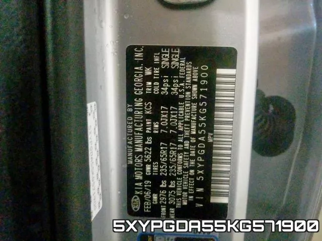 5XYPGDA55KG571900 фото 2