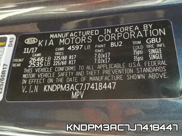KNDPM3AC7J7418447 фото 2