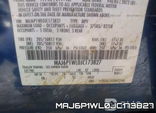 MAJ6P1WL0JC173827 фото 10