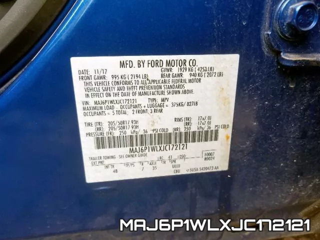 MAJ6P1WLXJC172121 фото 2