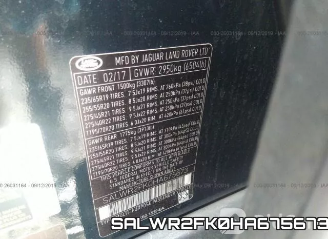 SALWR2FK0HA675673 фото 10