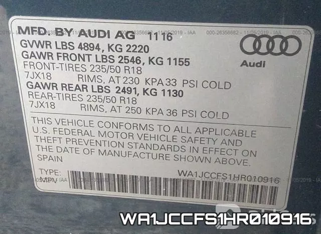 WA1JCCFS1HR010916 фото 9