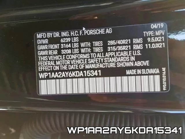 WP1AA2AY6KDA15341 фото 2