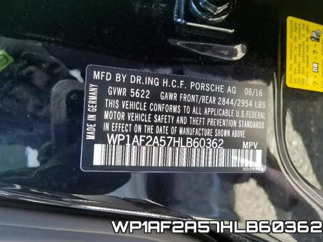 WP1AF2A57HLB60362 фото 2