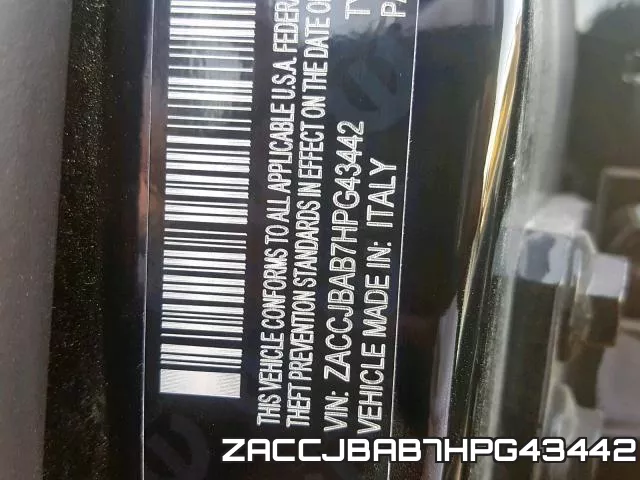 ZACCJBAB7HPG43442 фото 2