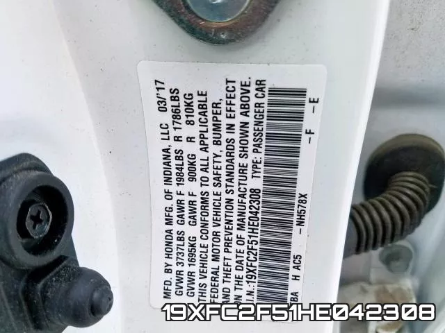 19XFC2F51HE042308 фото 2