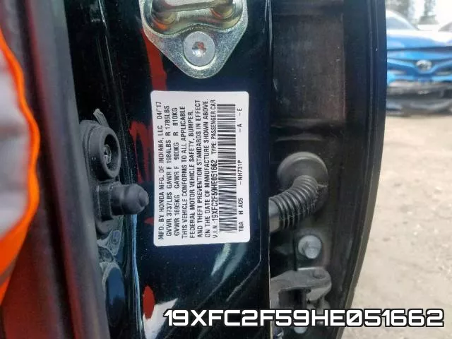 19XFC2F59HE051662 фото 2
