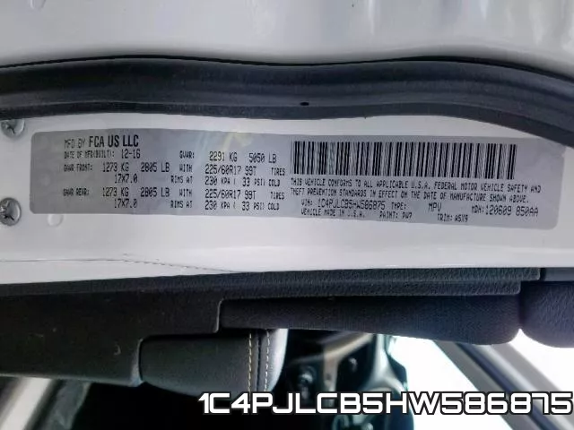 1C4PJLCB5HW586875 фото 2