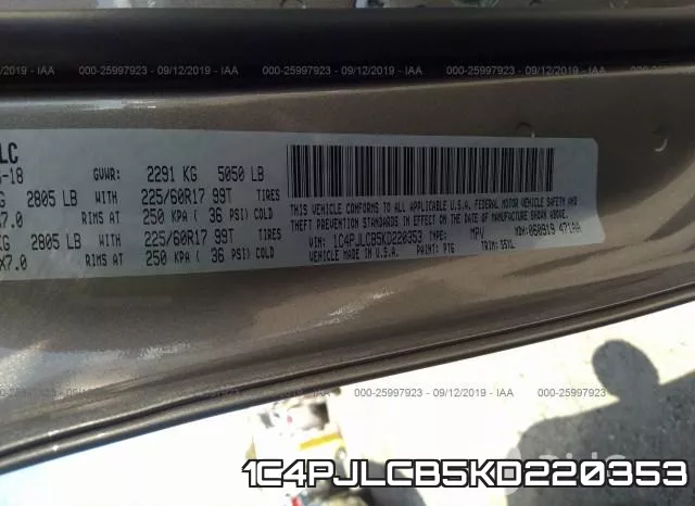 1C4PJLCB5KD220353 фото 10
