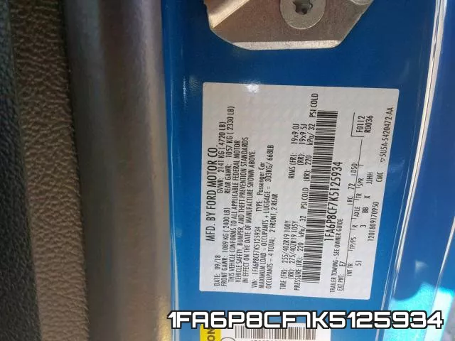 1FA6P8CF7K5125934 фото 2