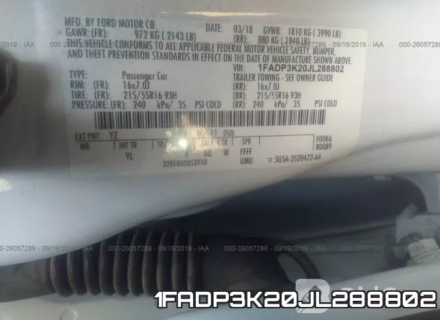 1FADP3K20JL288802 фото 10