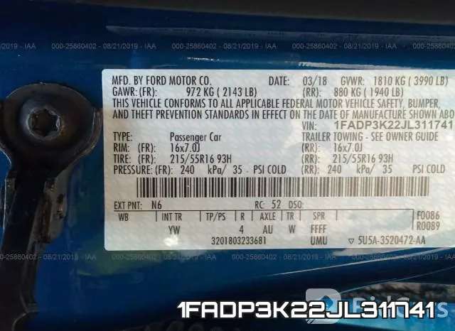 1FADP3K22JL311741 фото 10