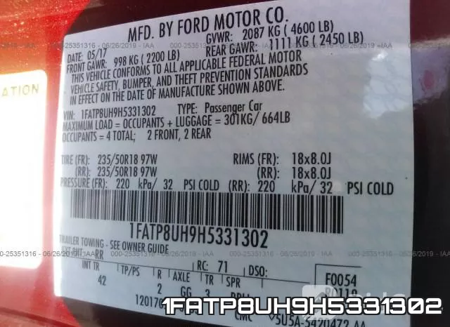 1FATP8UH9H5331302 фото 10