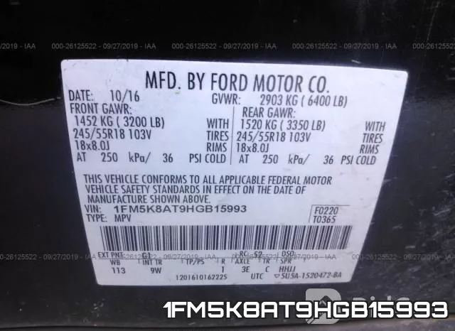 1FM5K8AT9HGB15993 фото 9