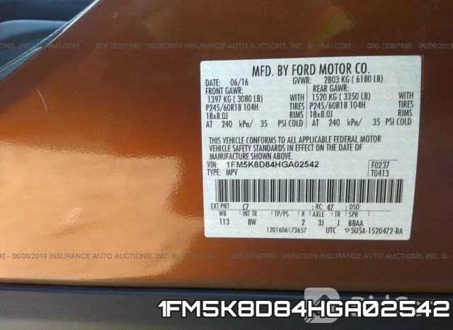 1FM5K8D84HGA02542 фото 9