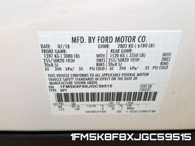 1FM5K8F8XJGC59515 фото 2