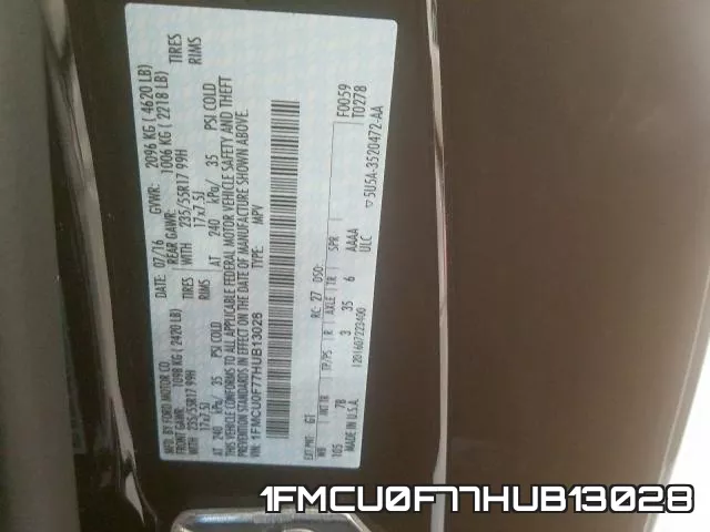 1FMCU0F77HUB13028 фото 2