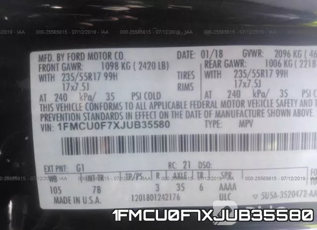 1FMCU0F7XJUB35580 фото 10