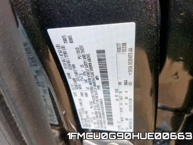 1FMCU0G90HUE00663 фото 2