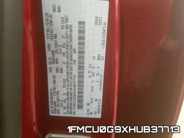1FMCU0G9XHUB37713 фото 2