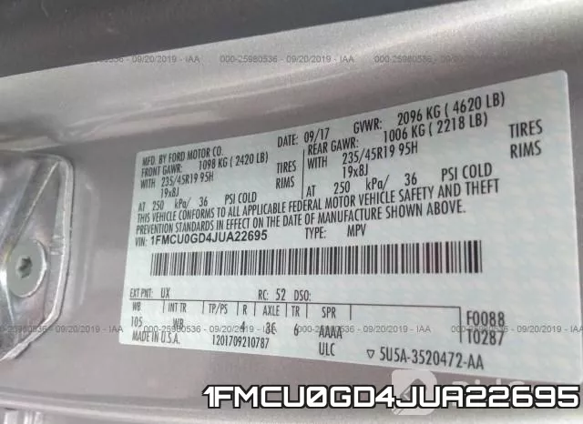 1FMCU0GD4JUA22695 фото 9