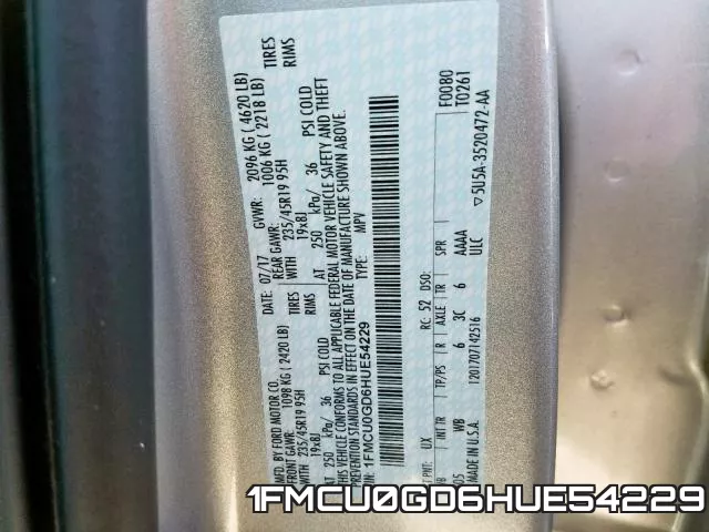 1FMCU0GD6HUE54229 фото 2