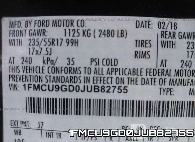 1FMCU9GD0JUB82755 фото 10