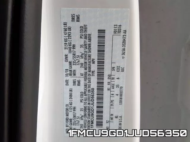 1FMCU9GD1JUD56350 фото 2