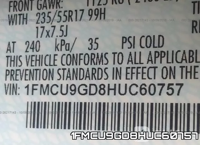 1FMCU9GD8HUC60757 фото 10