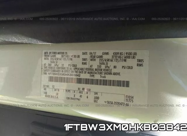 1FTBW3XM0HKB03842 фото 9