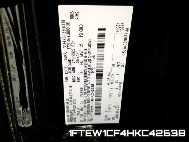 1FTEW1CF4HKC42638 фото 2