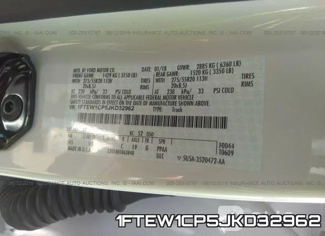 1FTEW1CP5JKD32962 фото 10