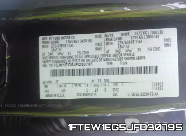1FTEW1EG5JFD30795 фото 10