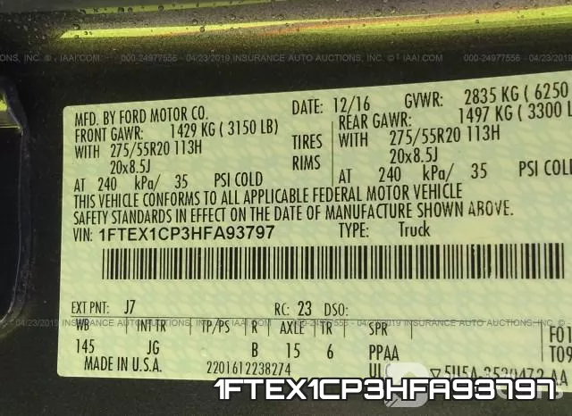 1FTEX1CP3HFA93797 фото 10