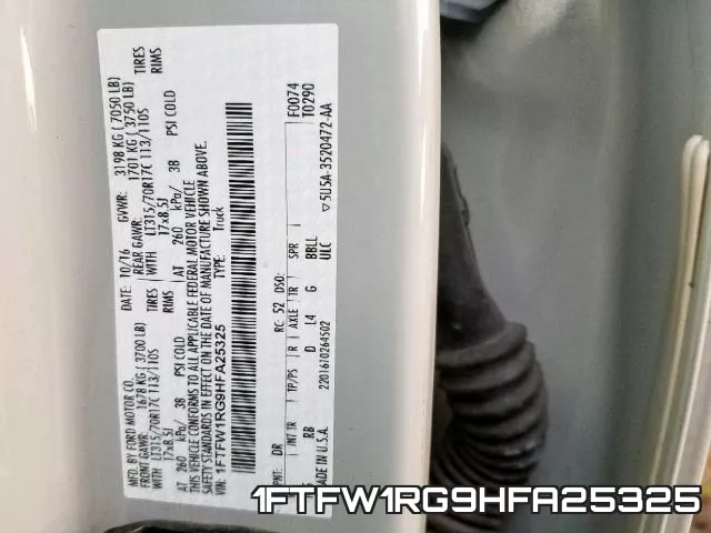 1FTFW1RG9HFA25325 фото 2