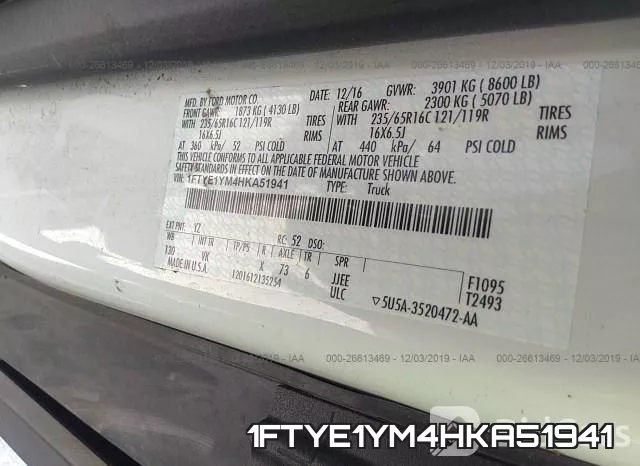 1FTYE1YM4HKA51941 фото 10