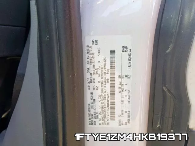 1FTYE1ZM4HKB19377 фото 2