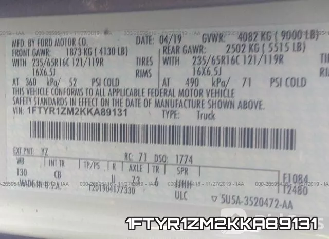 1FTYR1ZM2KKA89131 фото 10