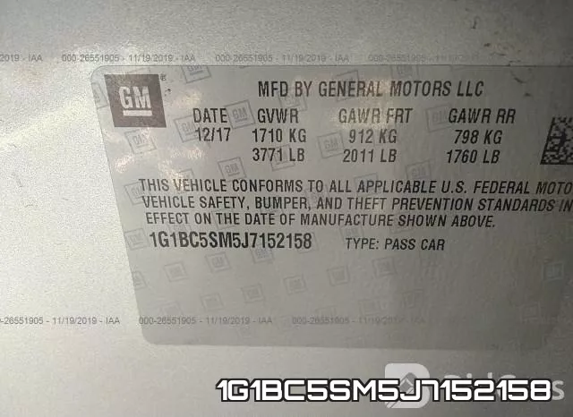 1G1BC5SM5J7152158 фото 10