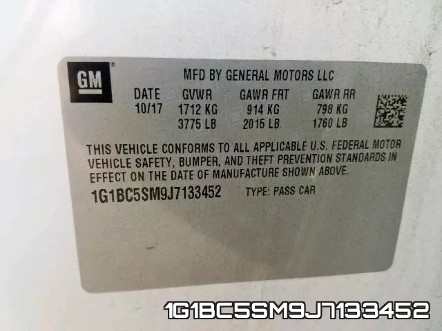1G1BC5SM9J7133452 фото 2